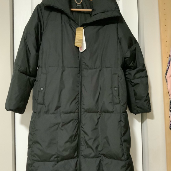 JCrew Long belted puffer jacket from their PrimaLoft collection - Picture 1 of 9